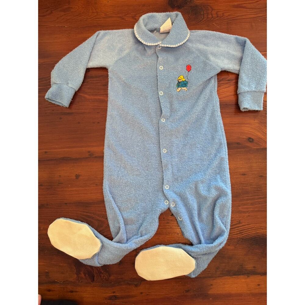 Vintage Paddington Bear Sleeper pajamas Baby Size 24 Months